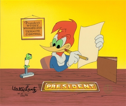 Walter Lanz Signed Woody Woodpecker Animated Cel From "Termites From Mars" (LE Int. 6/75) (Beckett PreCert)